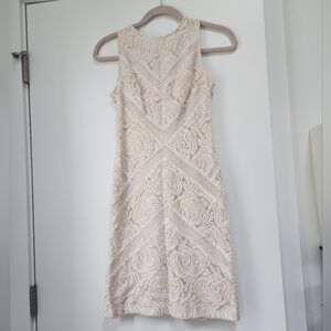 Julia Jordan Cream Floral Lace Sheath Dress Sz 2